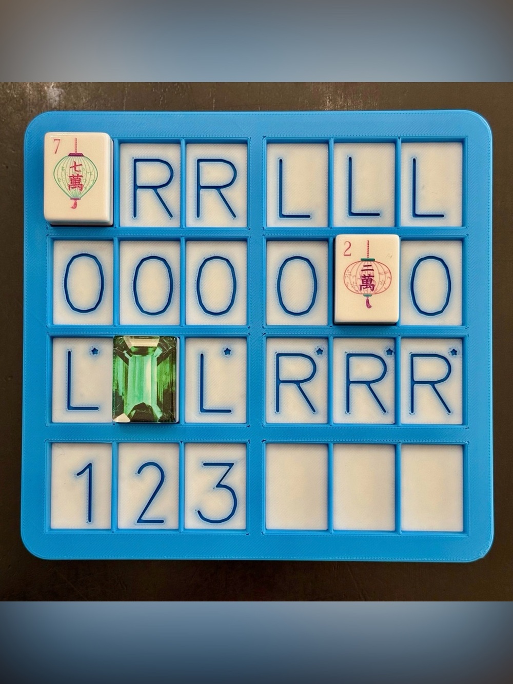 American Mahjong Charleston Practice Board | Cyan | Fit Full Sized Tiles